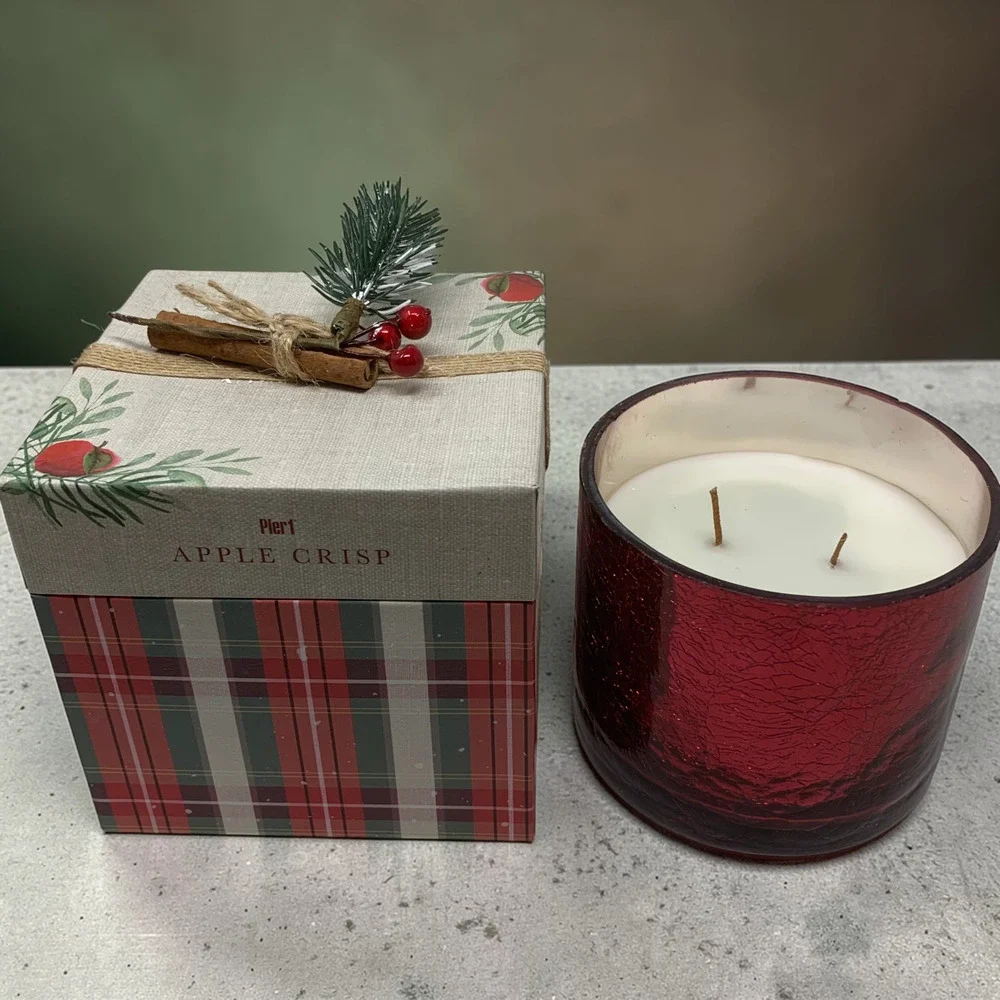 Vintage Pier 1 Apple Crisp Candle 10oz Holiday Box New Unburned Discontinued